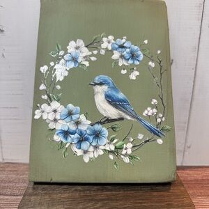Blue Bird Floral Wall Decor Cottage Farmhouse Garden Decor